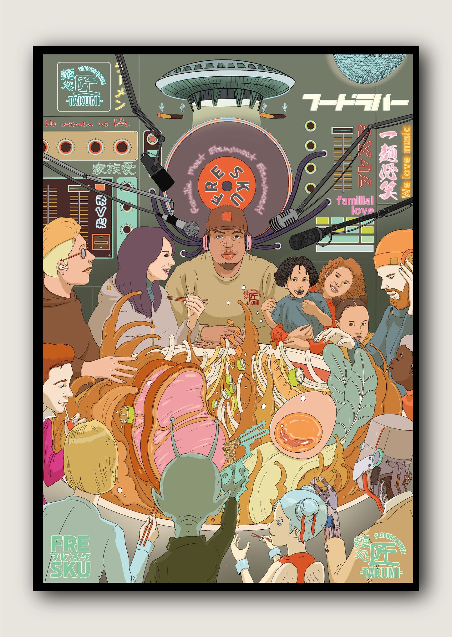 Fresku x Takumi Poster A1 formaat - Rond de tafel